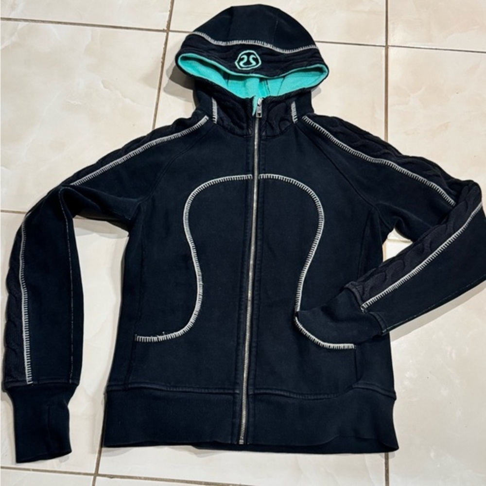 lululemon athletica Black Jacket with Aqua Accents